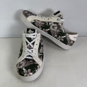 OTBT Women's Floral Print Lace Up Court Sneakers Botanical Pattern Shoes Sz 6.5
